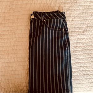 Pin stripe denim skirt